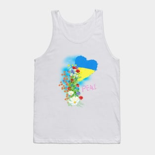 ukrainian flag with colors, peace to ukraine Tank Top